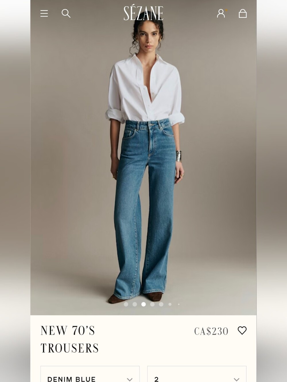 Sezane New 70s Trouser Jeans